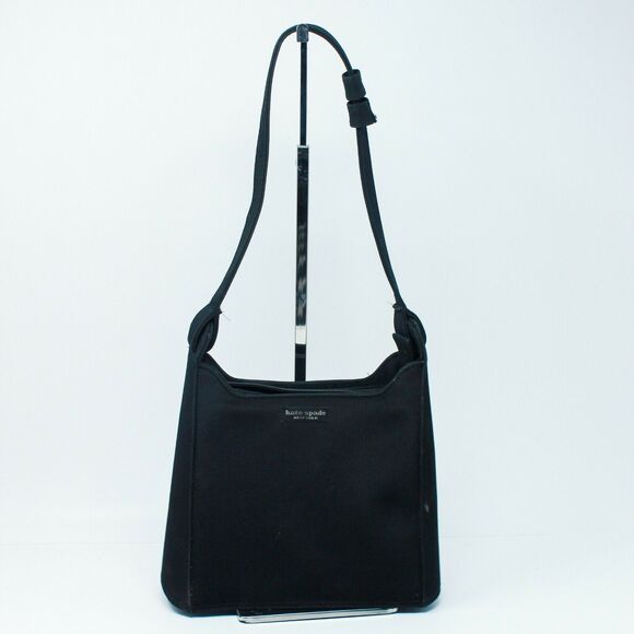 Kate Spade Vintage New York Womens Shoulder Bag Black Pocket Zipper - Picture 1 of 8